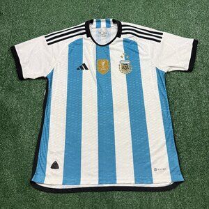 Argentina Soccer Jersey Adidas Men's Size XL Blue FIFA Striped Outdoors Adidas